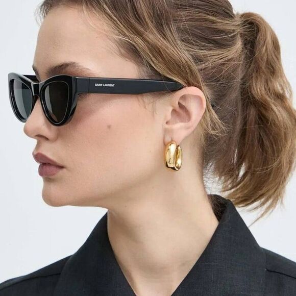 NEW SAINT LAURENT SL676 001 BLACK SUNGLASSES - Picture 4 of 12